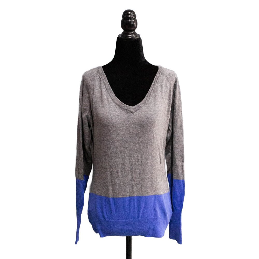 JCP Cashmere Blend Color Block Sweater, Size Medium